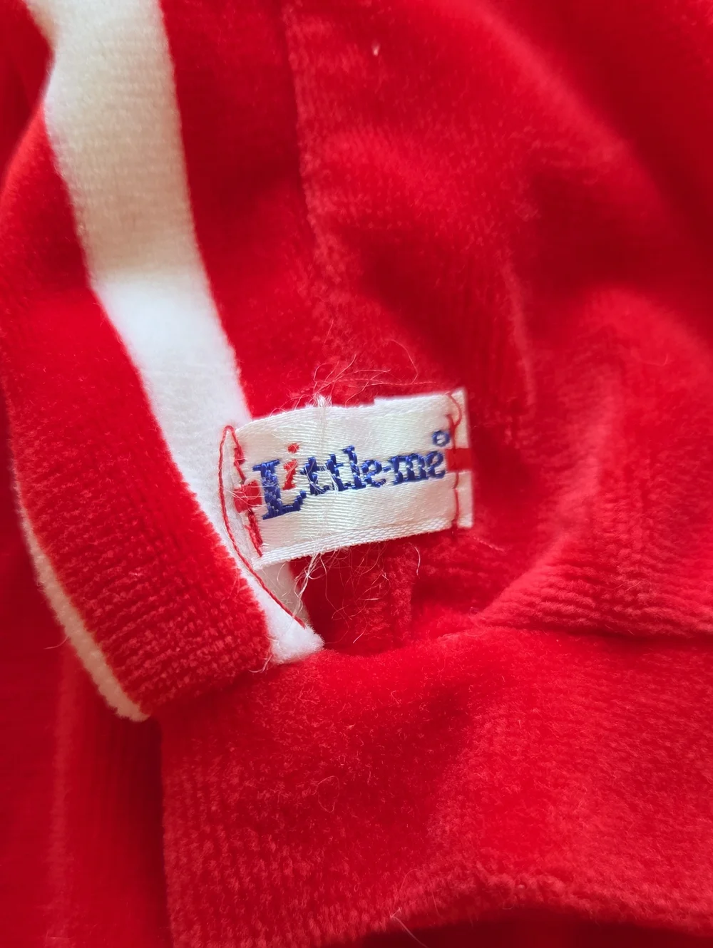 Vintage Little Me Christmas Velour One Piece Romper Toddler Size 12 Months